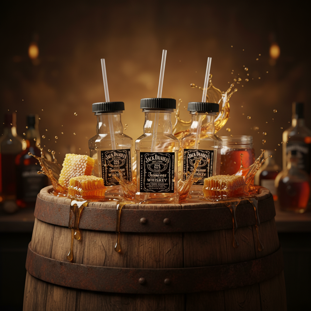 Vaso Jack Daniel´s con Popote Chica 500ml