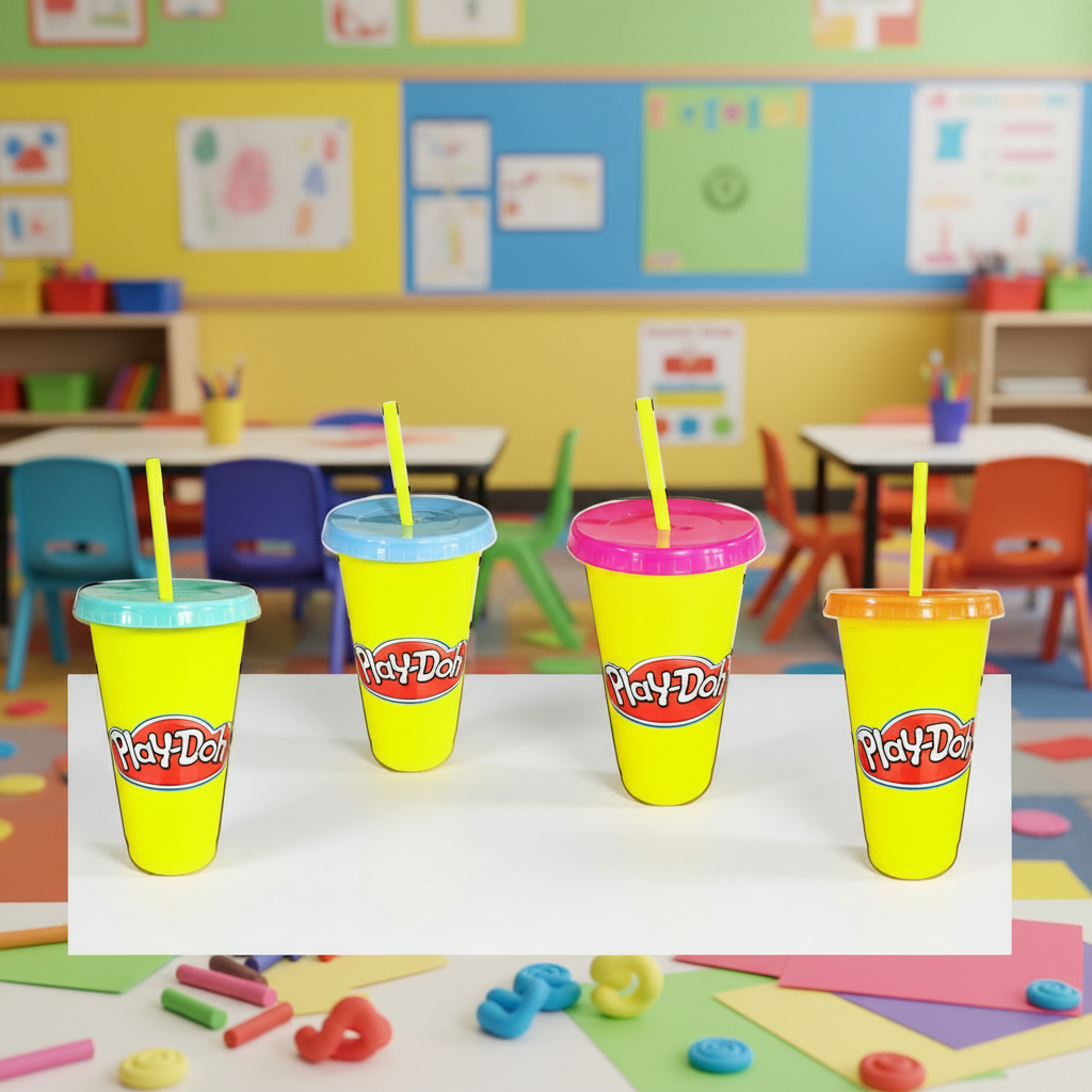 Vaso Play-Doh con Popote 700ml