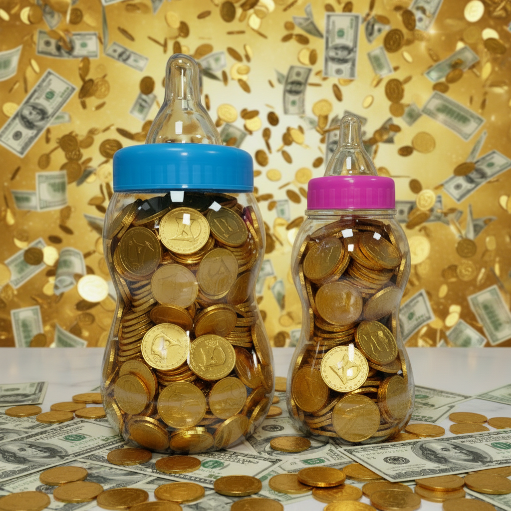 Alcancía Mamila de Plástico con Ranura para Monedas Grande