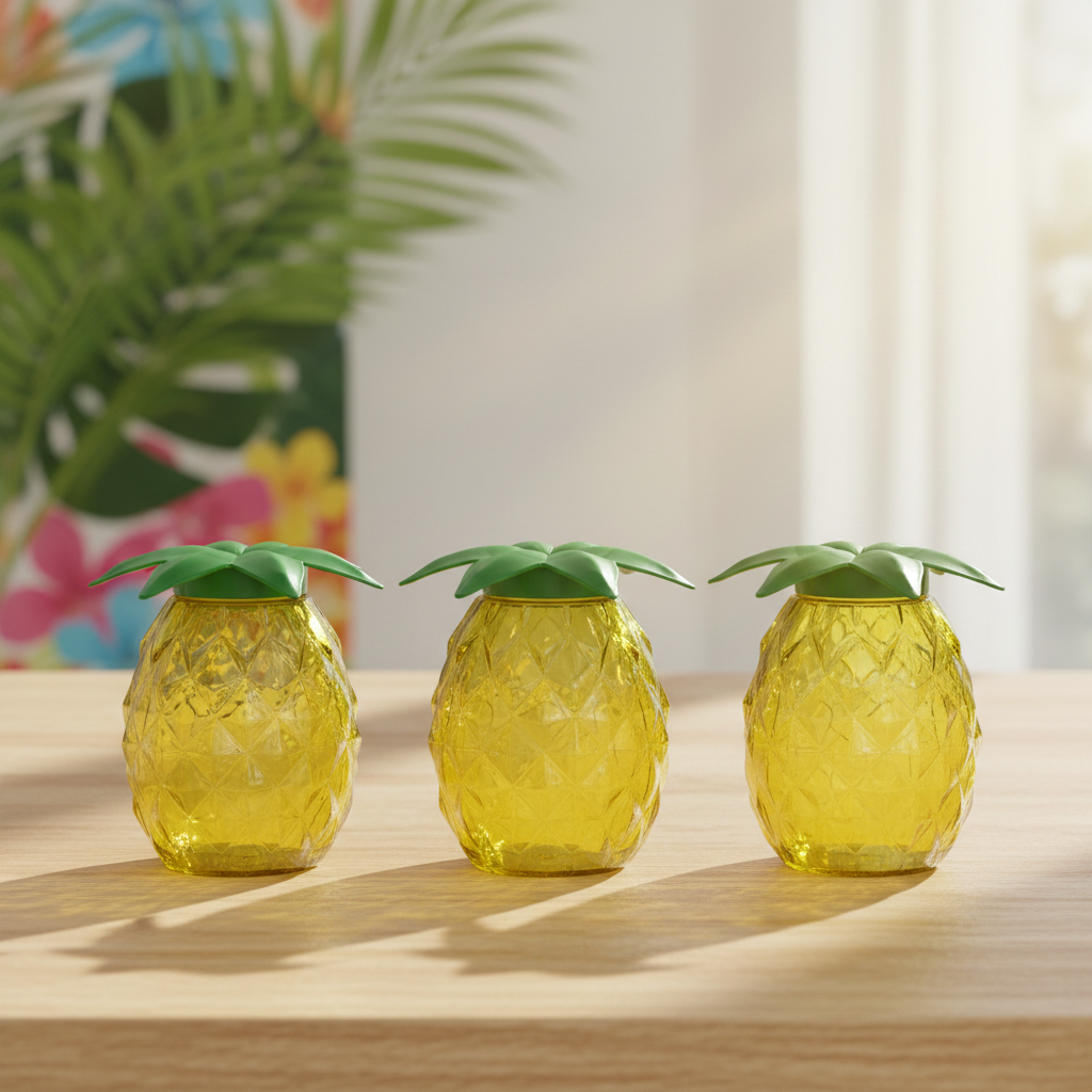 Vaso para Bebidas Grande de Piña Traslucida 1.1L