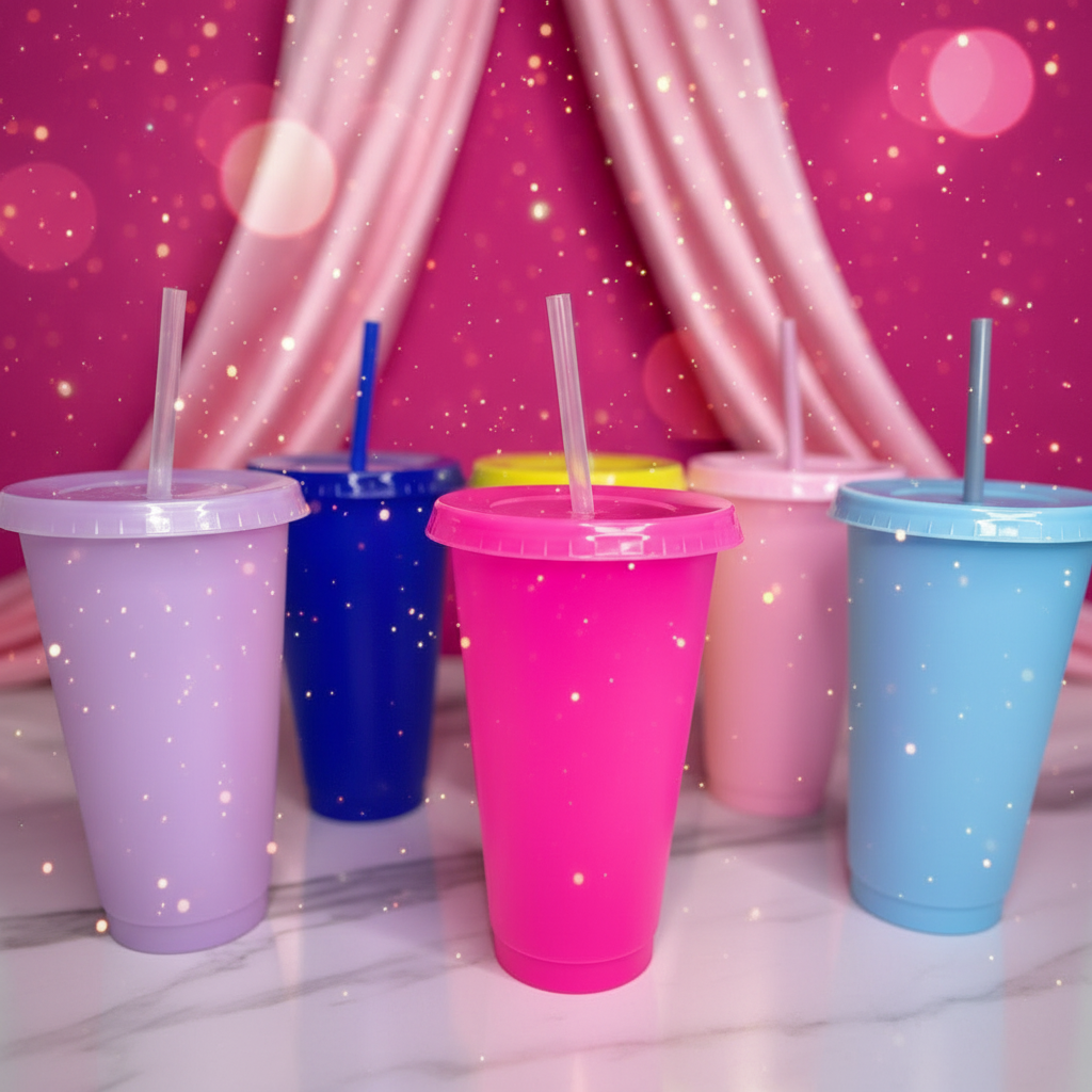 Vaso Grande con Popote 700ml