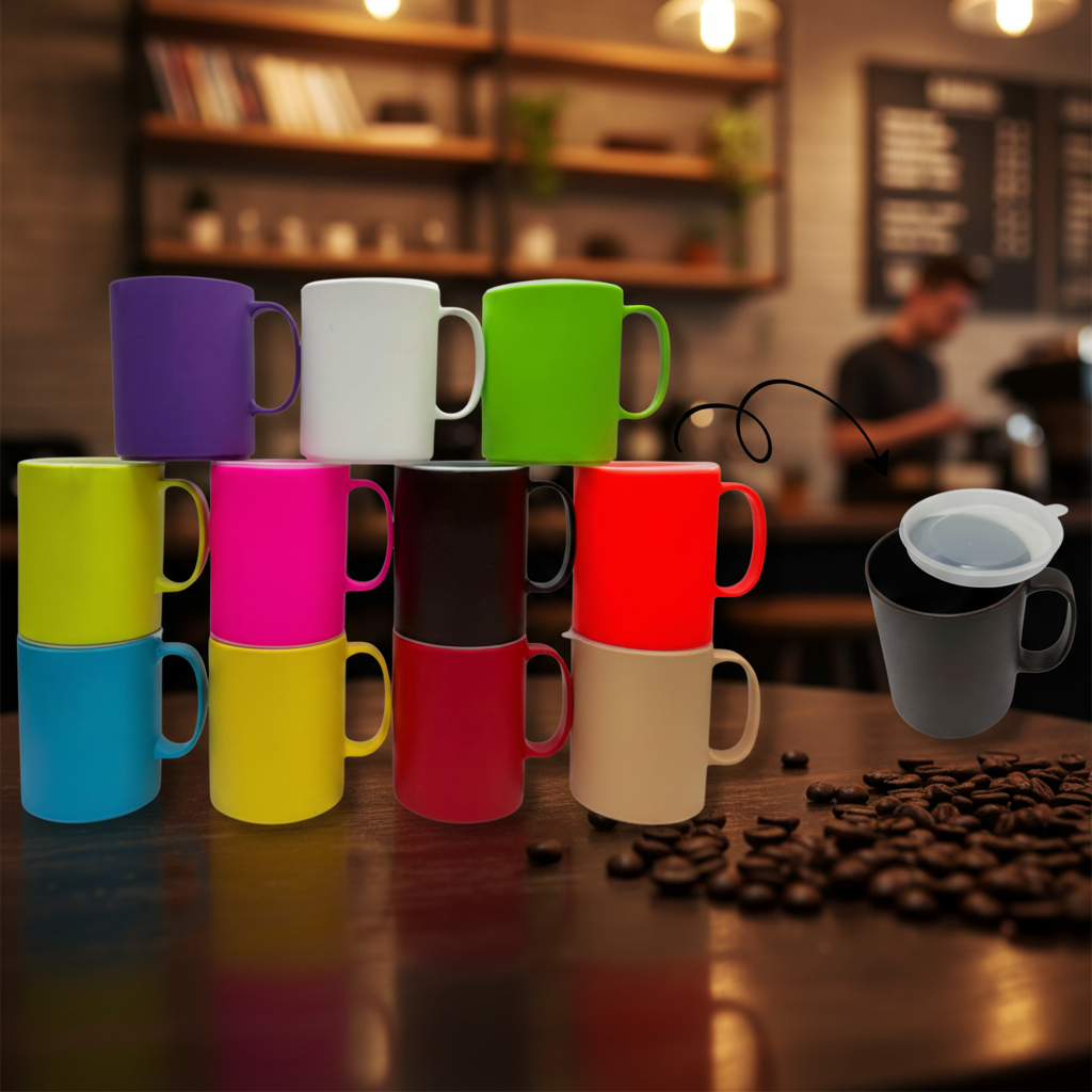 Taza de Plastico con Tapa 500ml