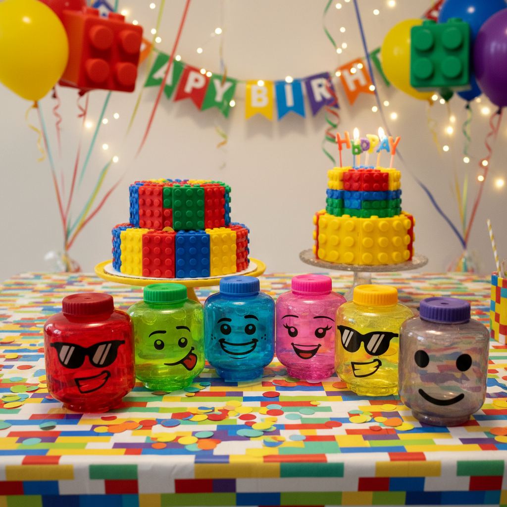 Vaso Cilindro Lego con Popote 1L
