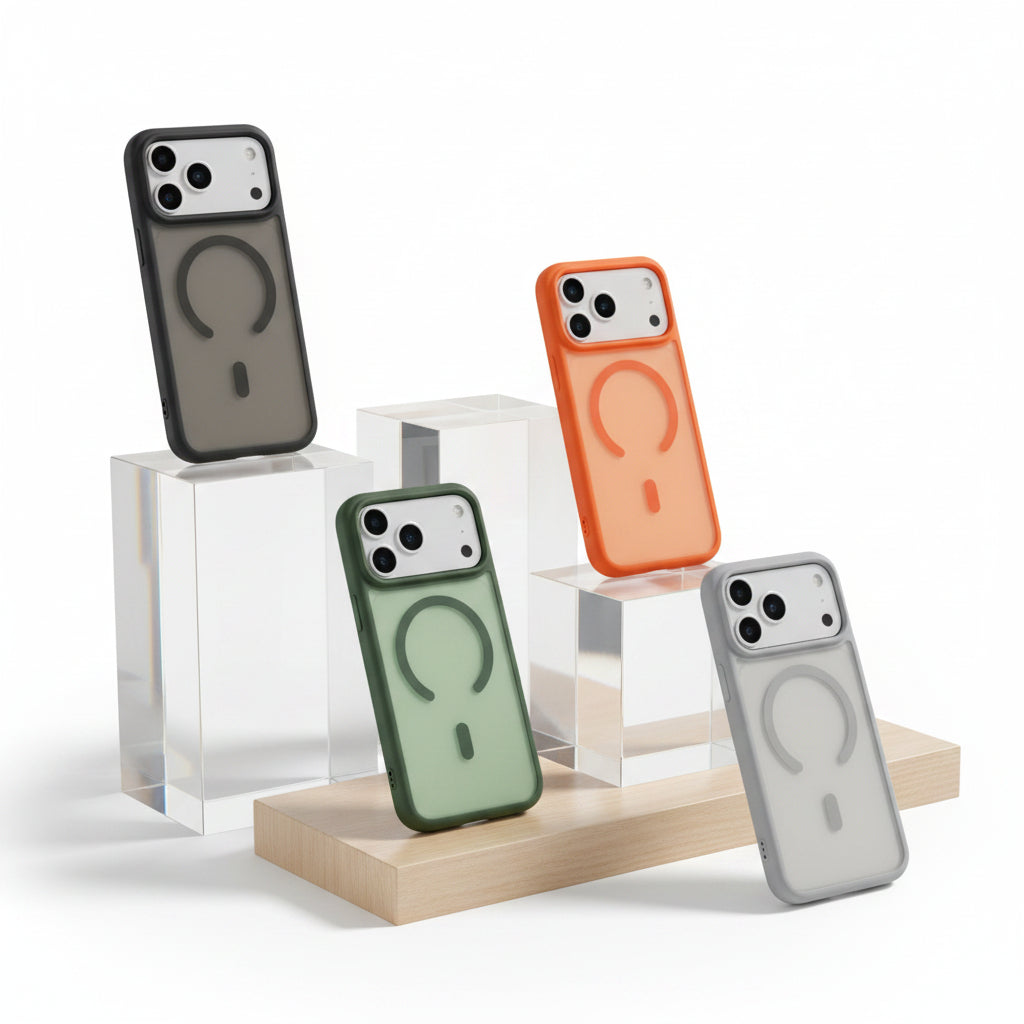 Funda Case Kimo Crono Mag para iPhone Traslúcida con Stand Metálico, Protección 360 y MagSafe