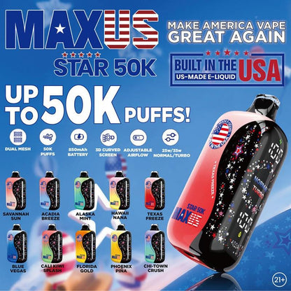 Max US Star 50K - 50,000 Puffs