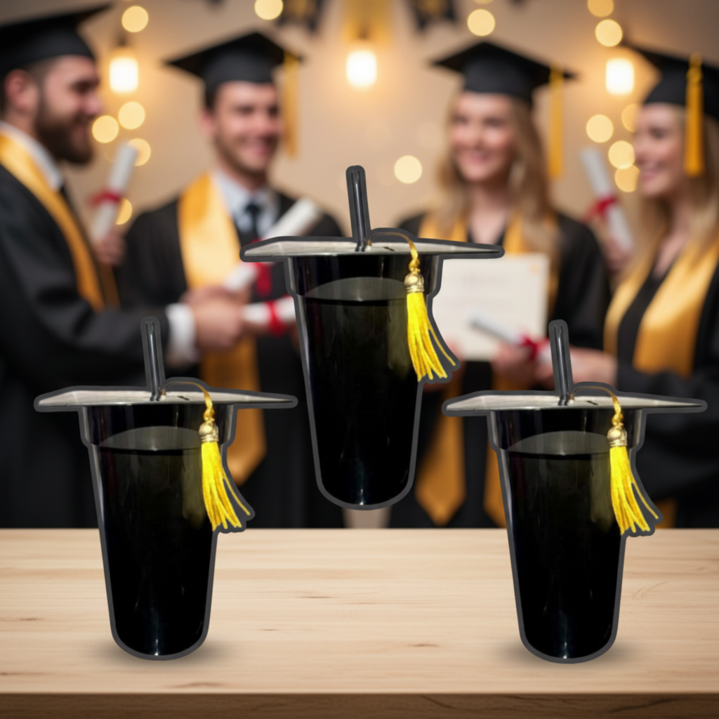 Vaso con Birrete 1 L Ideal para Graduaciones