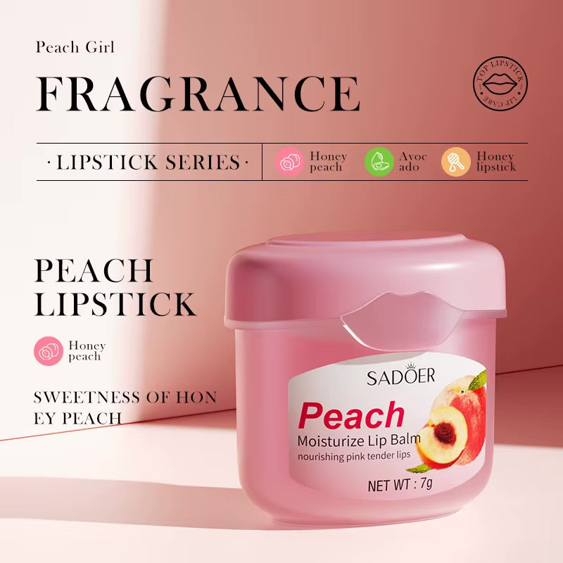 Balsamo labial en tarro con extracto de melocotón Sadoer 7g