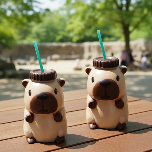 Vaso Capibara con Popote 1L