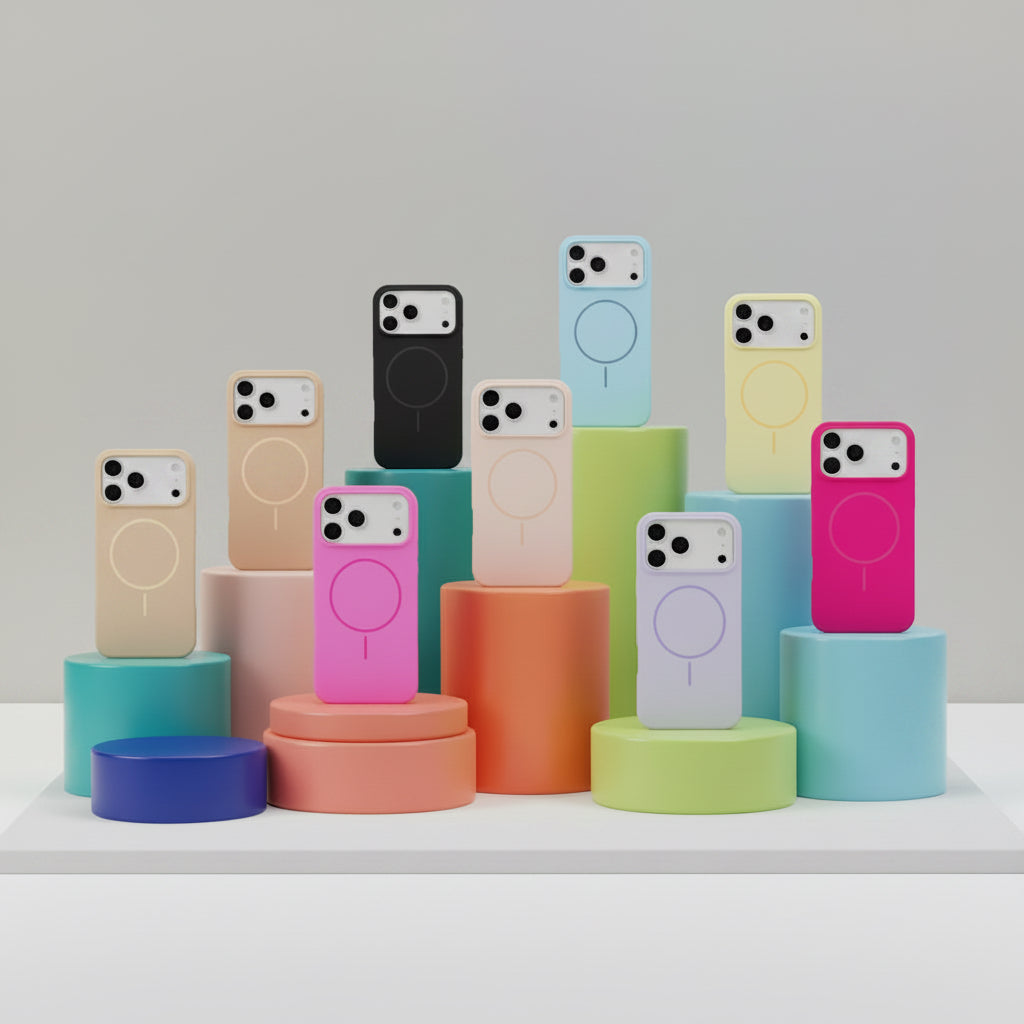 Funda Case Kimo Silicon MagSafe para iPhone de Silicona Suave con Interior de Terciopelo y Diseño Delgado