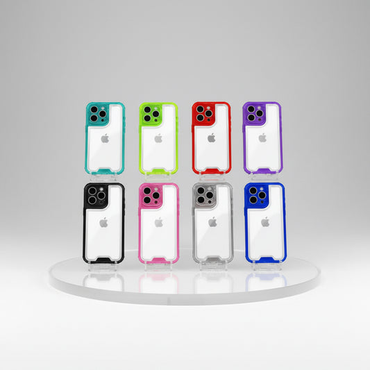 Funda Case Kimo 360 para Android Transparente 3 en 1 con Bordes de Color, Diseño Ultraligero, Protección Reforzada