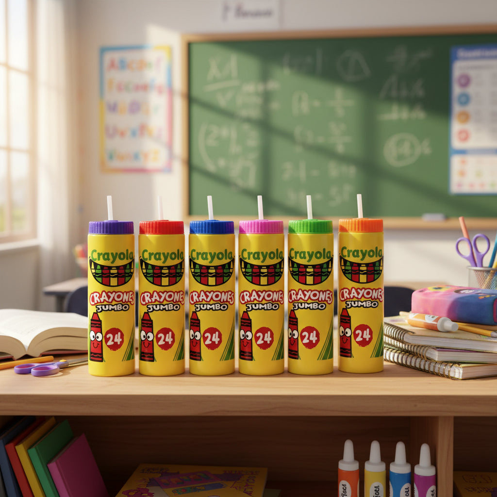 Botella Crayola con Popote 700ml