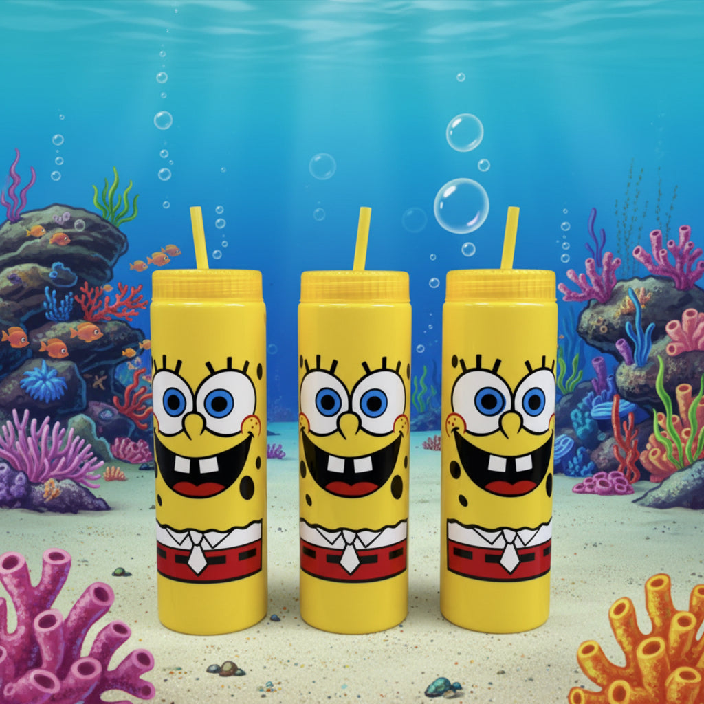 Botella Bob Esponja con Popote 700ml