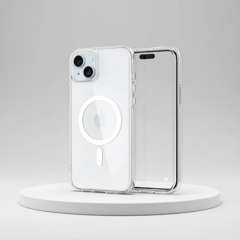 Funda Case Apple MagSafe Originals IC para iPhone de PC Transparente con Control de Cámara, Protección Antiamarillamiento y MagSafe
