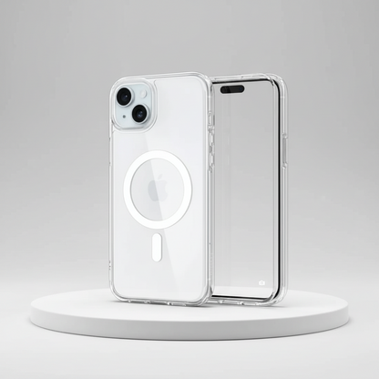 Funda Case Apple MagSafe Originals IC para iPhone de PC Transparente con Control de Cámara, Protección Antiamarillamiento y MagSafe