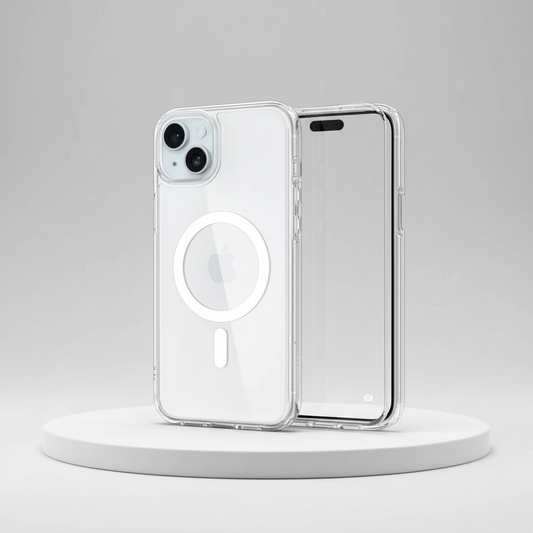 Funda Case Apple MagSafe Originals IC para iPhone de PC Transparente con Control de Cámara, Protección Antiamarillamiento y MagSafe